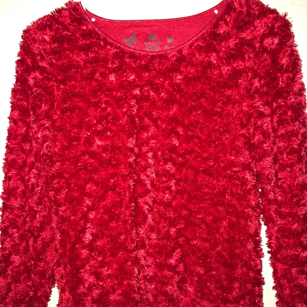 Soft red fuzzy shirt